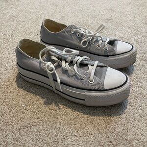 Converse gray Canvas Platform Sneakers